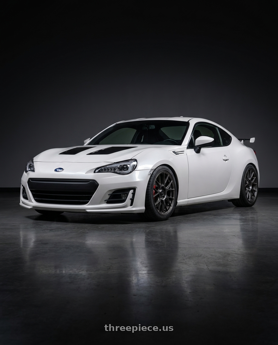 2017 Subaru BRZ with Konig Ampliform 5x100 18x8.5+44 Dark Metallic Graphite wheels