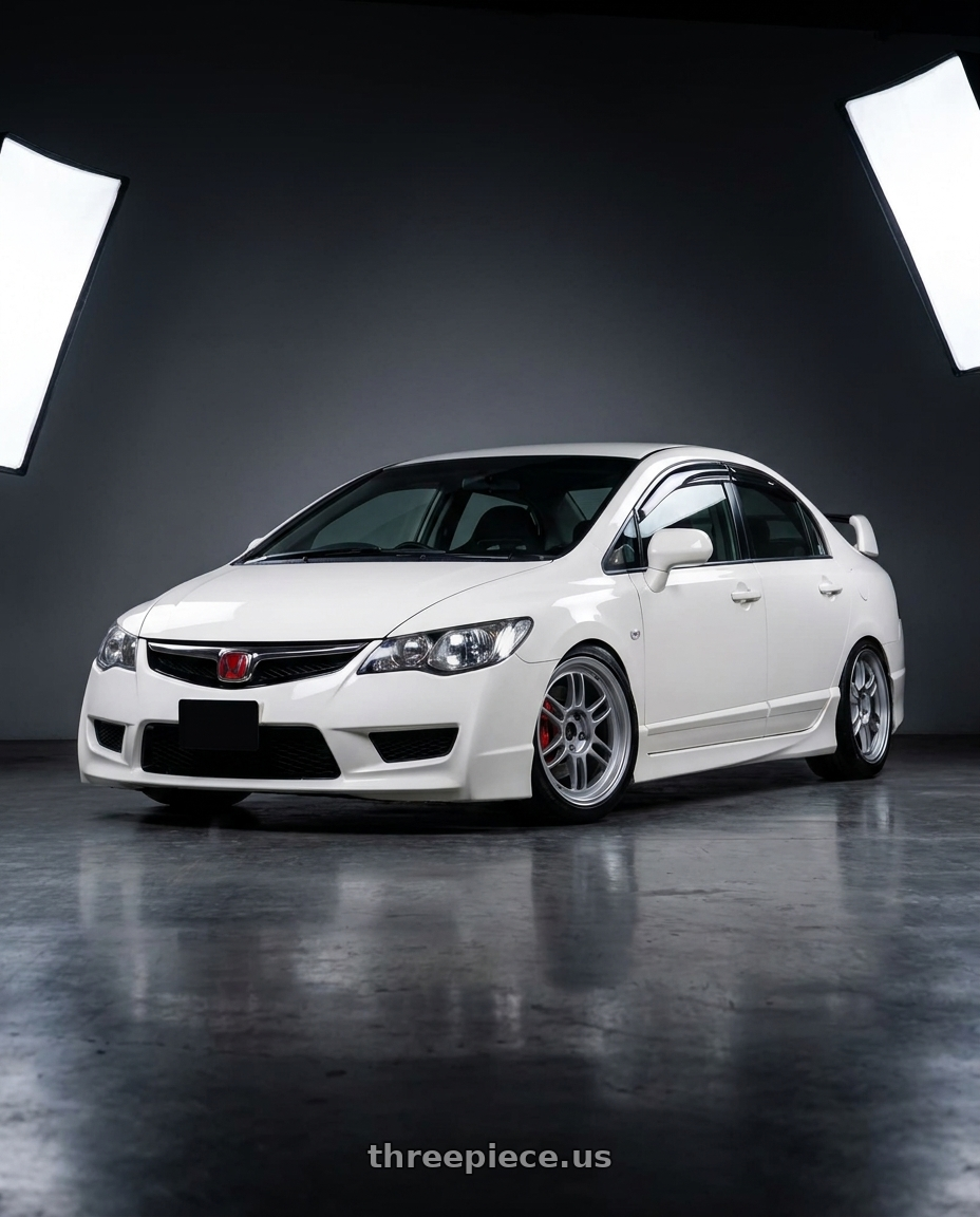 2007 Honda civic type r with Enkei RPF1 5x114.3 18x8.5+30 Silver wheels