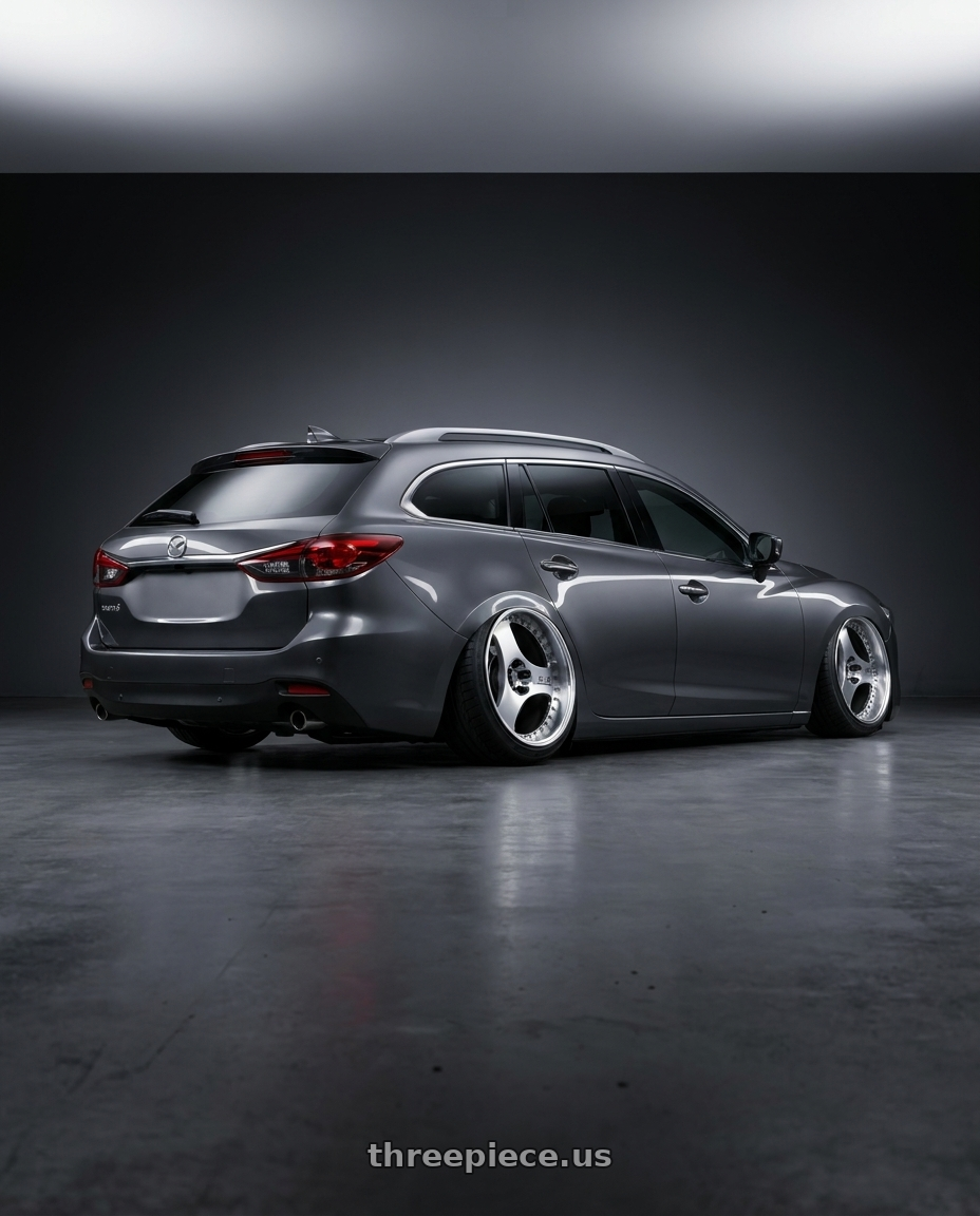 2019 Mazda 6 wagon with Advan Racing ONI2 PROGRESSIVE 5x114.3 20x8.5 +33 MACHINING & DIAMOND CUT wheels rear three quarter view meaty tires