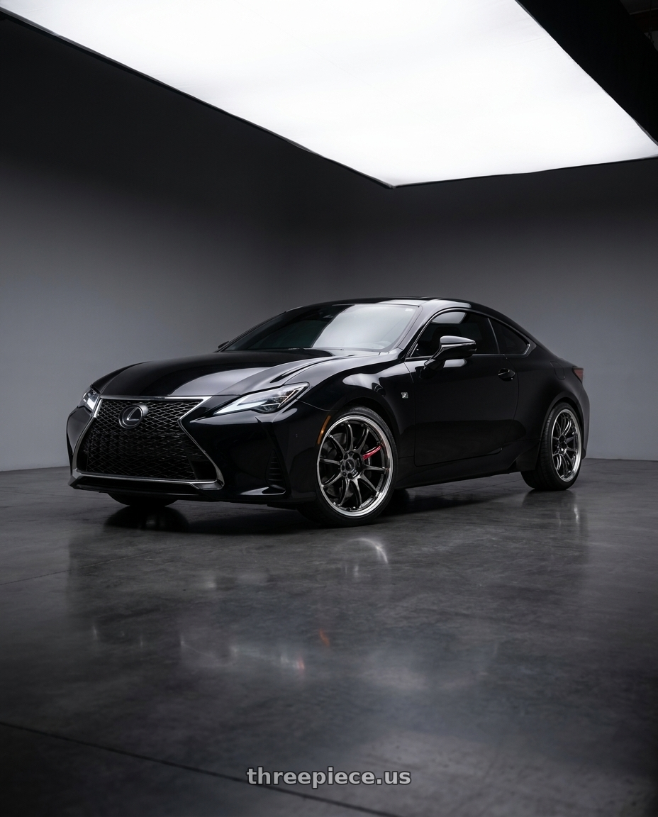 2022 lexus RC F Sport with Work Emotion Zr10 5x114.3 19x8.5 +45 Glim Black Diamond Rim cut wheels