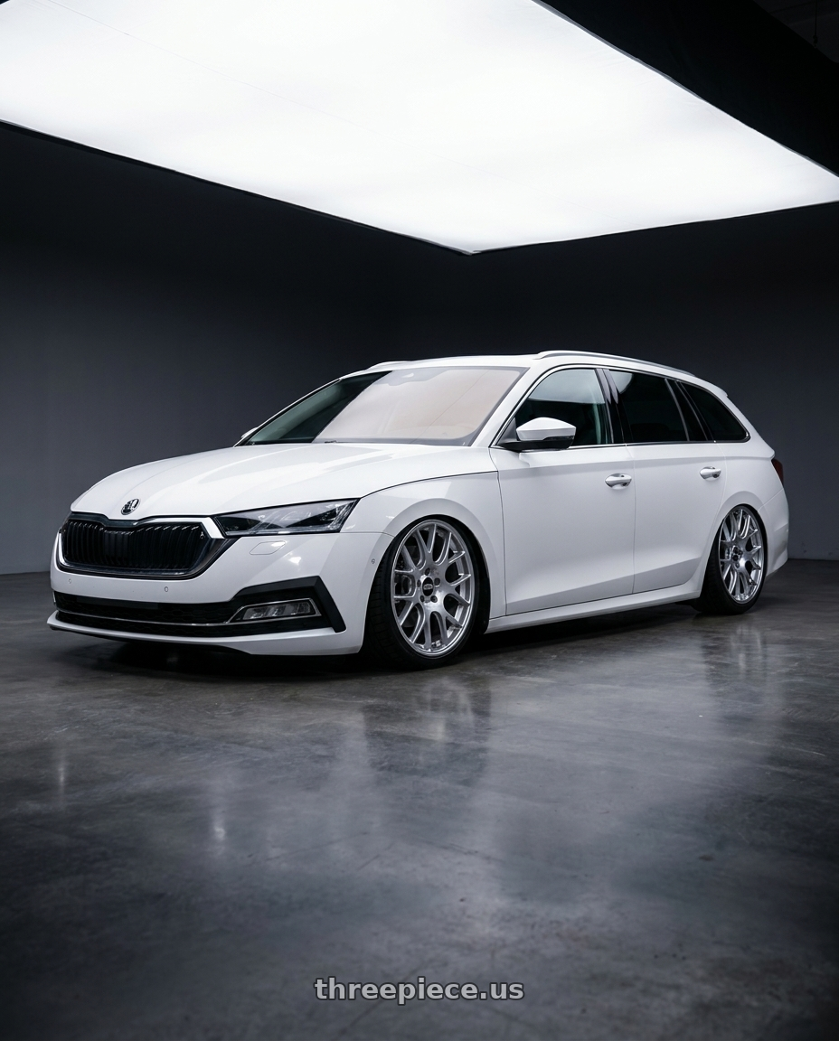 2025 Skoda Octavia Combi with BBS CH-R 5x130 19x11 +56 Brilliant Silver Polished Rim Protector wheels