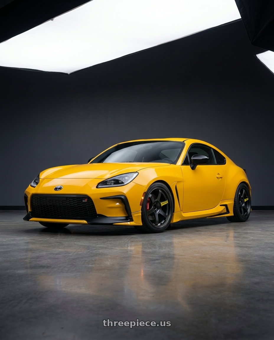 2026 Toyota gr86 yuzu edition with Volk Racing TE37 Saga SL M-Spec 5x100 18x9.5+45 Pressed Black wheels