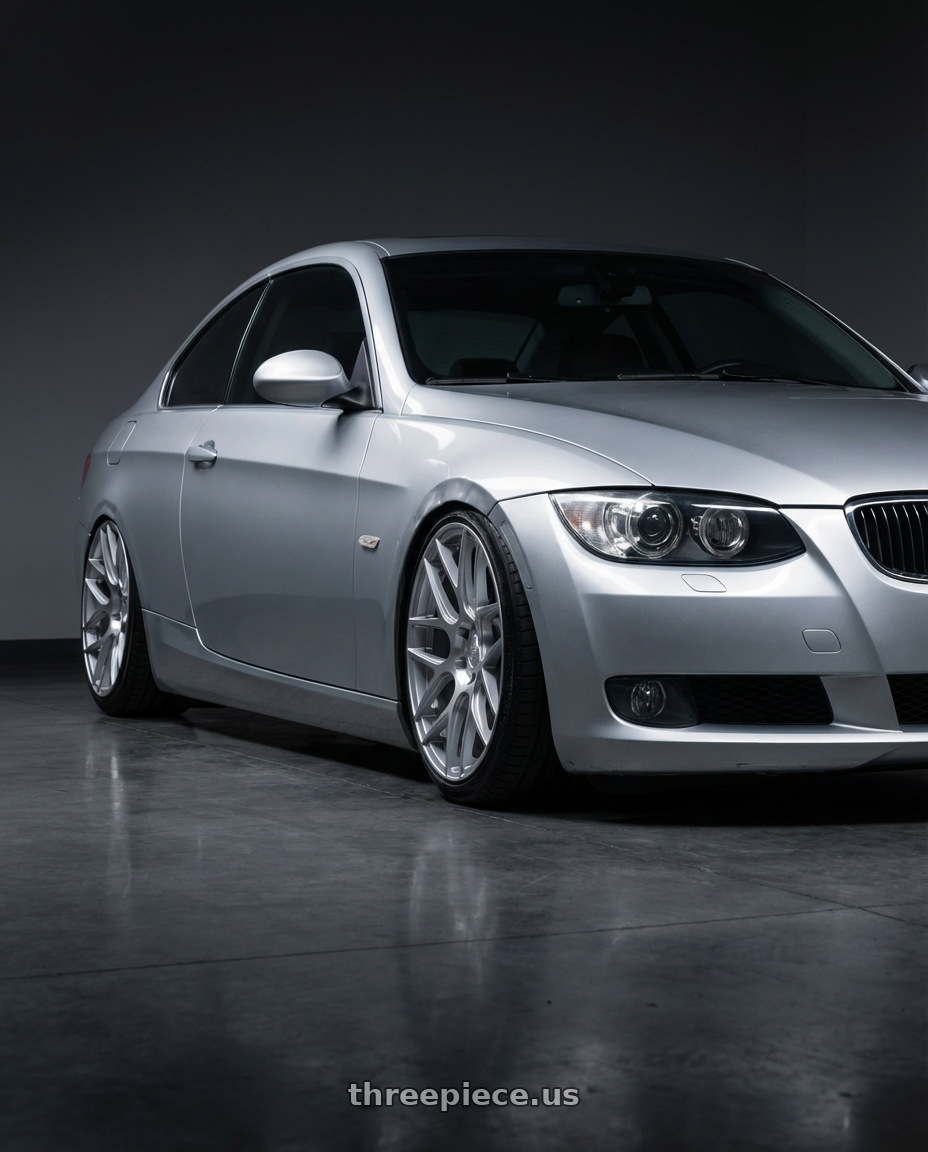 2012 BMW 3 Series E92 with Aodhan AFF2 5x120 19x8.5+35 Gloss Silver Machined Face wheels