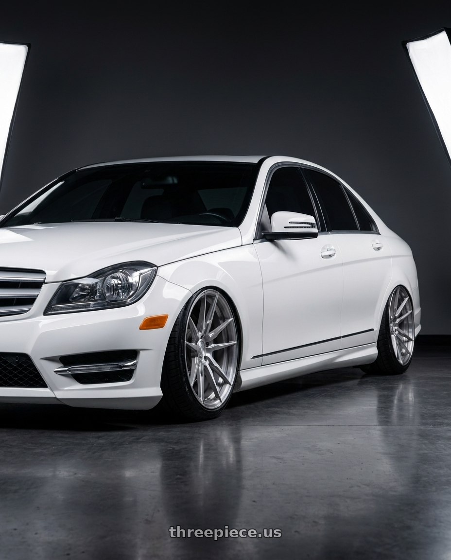 2014 Mercedes-Benz C250 with Rohana RFX2 5x112 20x10+45 Brushed Titanium wheels