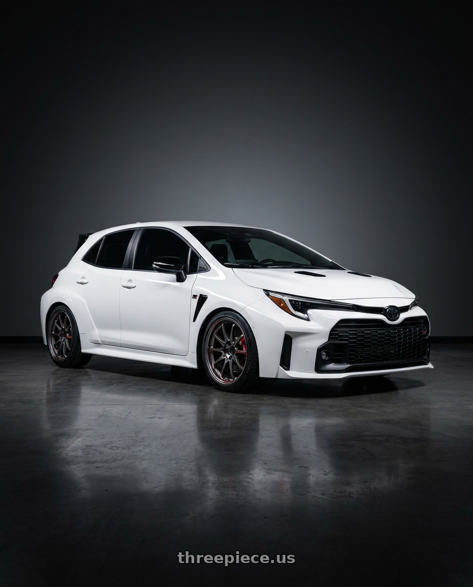 2025 Toyota Gr Corolla Premium Plus White with Volk Racing CE28SL 5x114.3 18x9.5+35 wheels