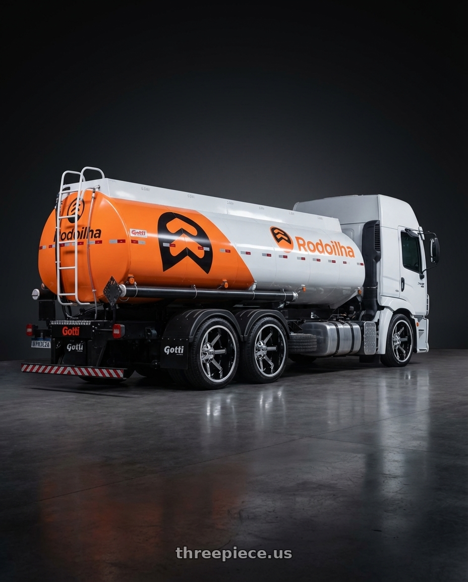 Vw 30-330 Tanque Isolado Truck Branco 2023 adesivado with Cali Off-Road  Busted 9100 8x170 22x12-44 wheels rear three quarter view square tires