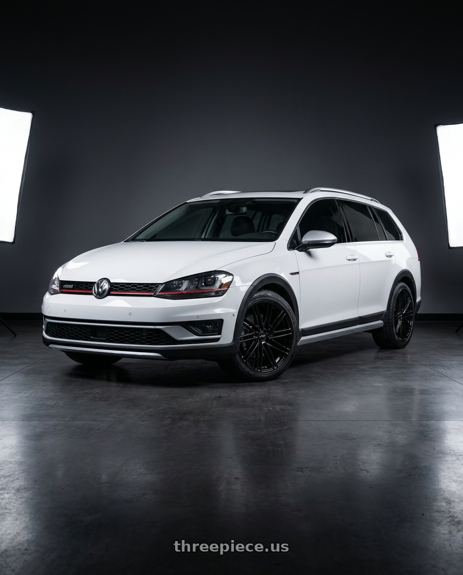 2017 VW Golf Alltrack with Petrol P1C 5X112 20X8.5 +40 GLOSS BLACK wheels