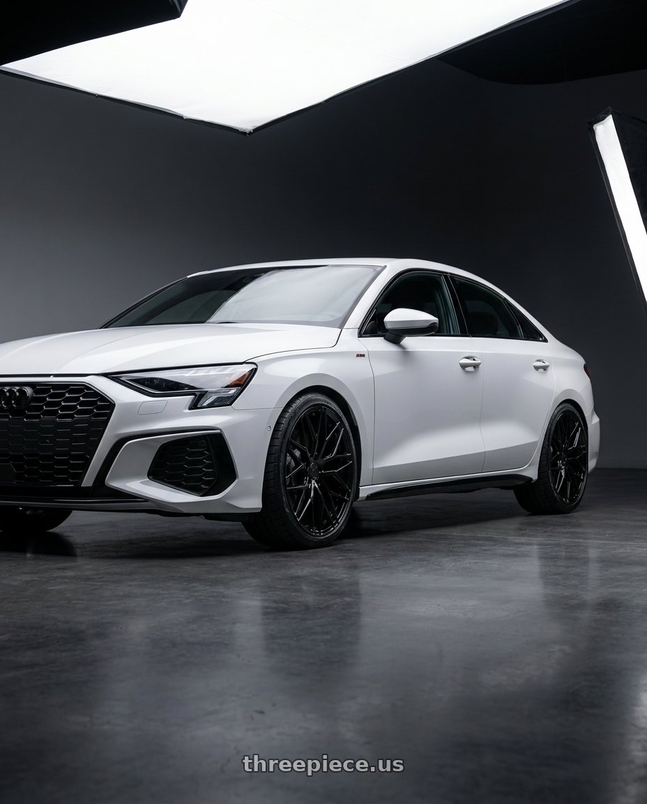 2024 Audi S3 8Y with Avant Garde Wheels M520R 5X112 19x9.5 +40 Gloss Black wheels