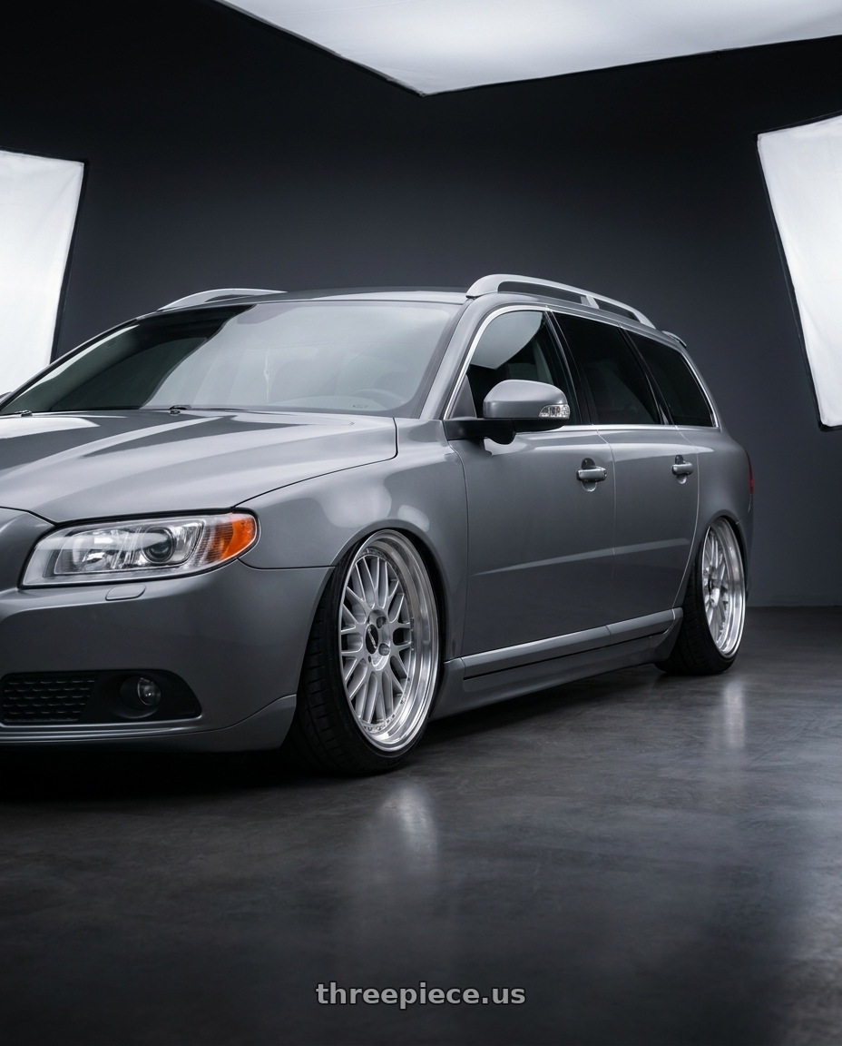 2008 Volvo v70 with Work Gran Seeker Ccx 5x108 19x10+26 O Disk Machined Silver Polish wheels