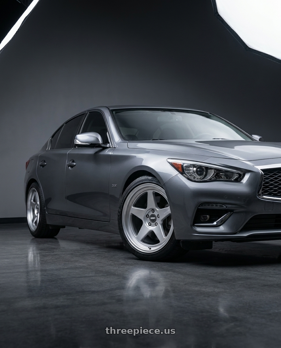 2022 Infiniti Q50 with ESR Wheels CR SERIES CR5 5x120.65 18x9.5 +35 Hyper Silver wheels