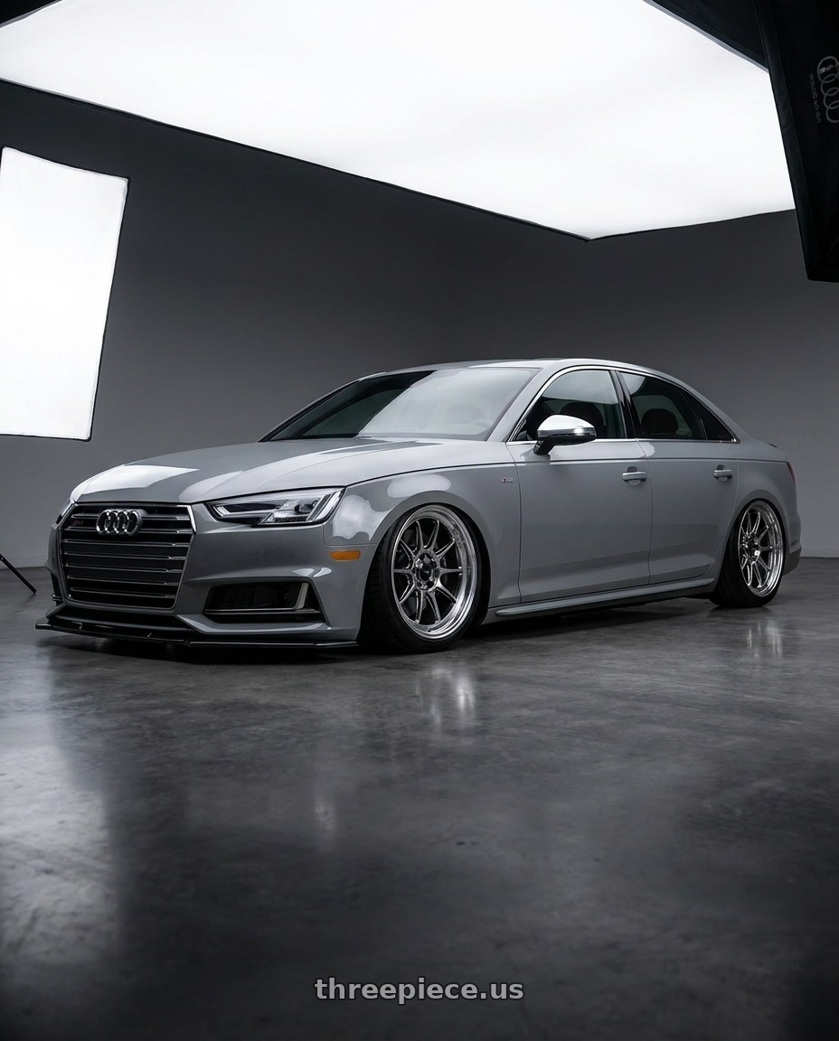 2023 Audi S4 B9 with Konig Countergram 5x112 19x11+40 Hyper Chrome / Machined Lip wheels