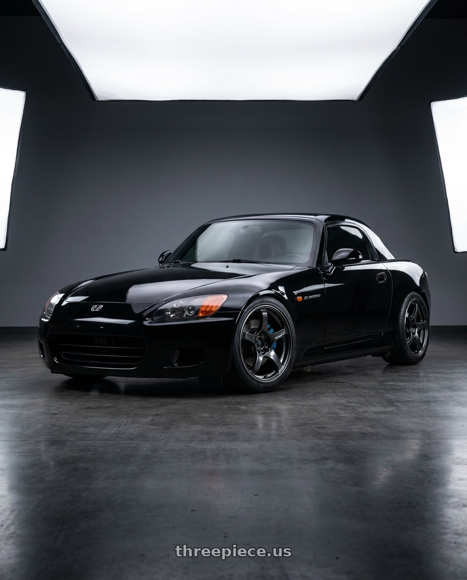 2000 Honda S2000 with Advan Racing TC4 5x114.3 17x9.5 +50 BLACK GUNMETALLIC & RING wheels