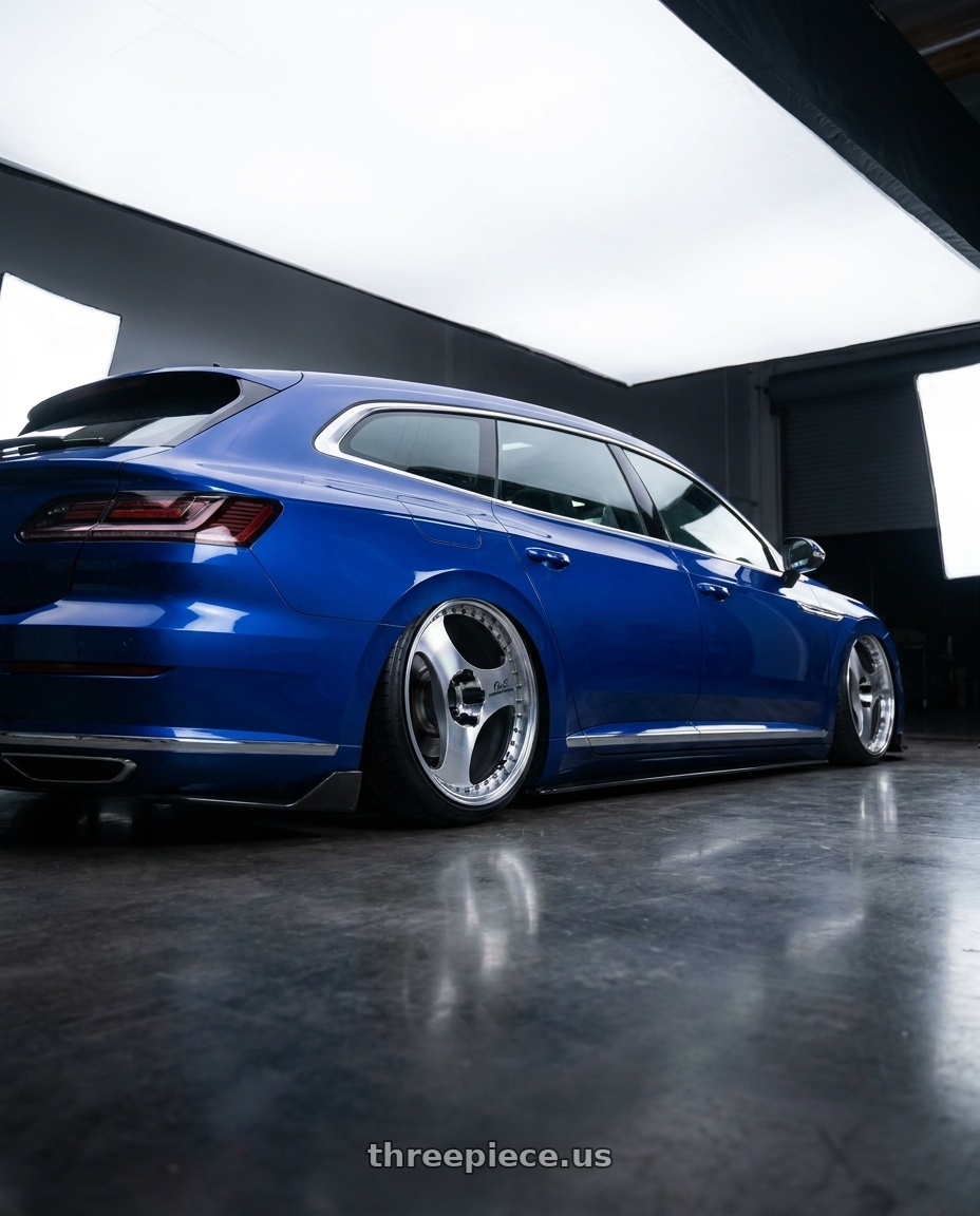 2021 VW Arteon with Advan Racing ONI2 PROGRESSIVE 5x114.3 20x9.5 +25 MACHINING & DIAMOND CUT wheels rear three quarter view extreme stretch tires
