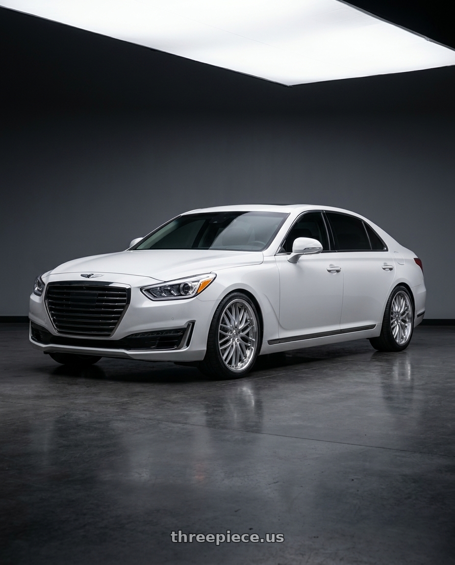 2018 genesis g90 with MRR GT1 5x114.3 20x8.5  +35 Hyper Silver Machine Lip wheels