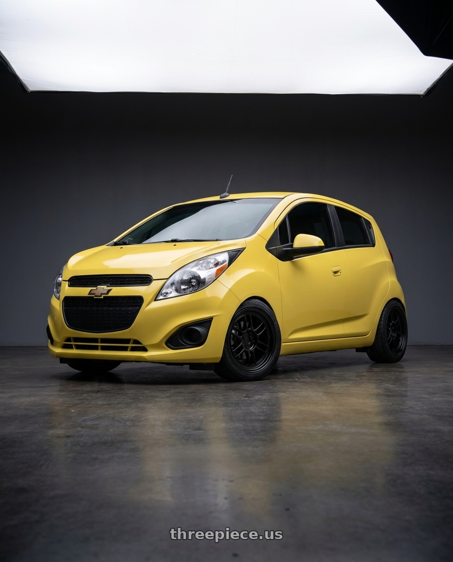 2015 Chevy Spark LS Lemonade with Enkei RPF1 4x100 16x8+38 Black wheels