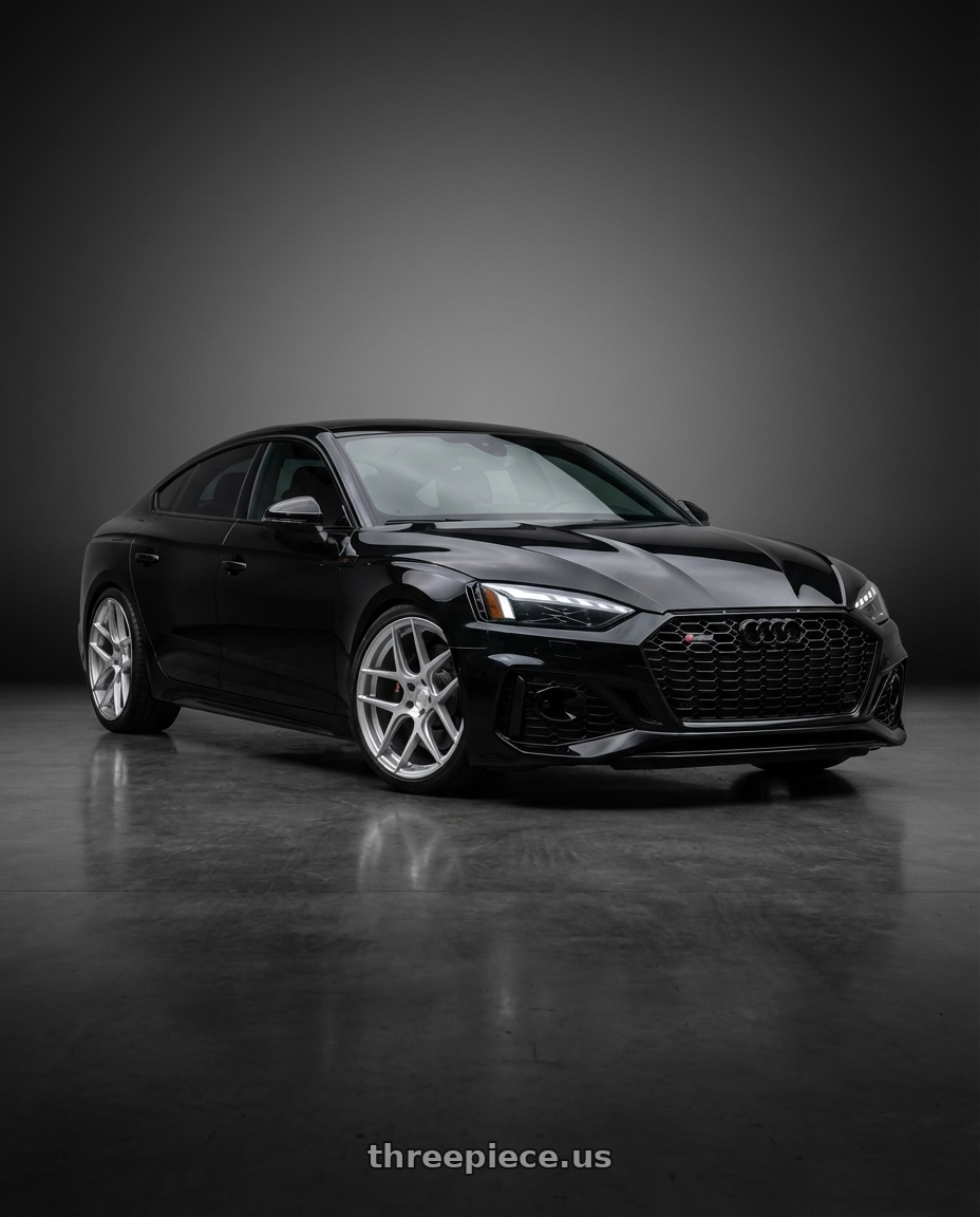 2022 Audi RS5 with Aodhan AFF2 5x112 20x9+30 Gloss Silver Machined Face wheels