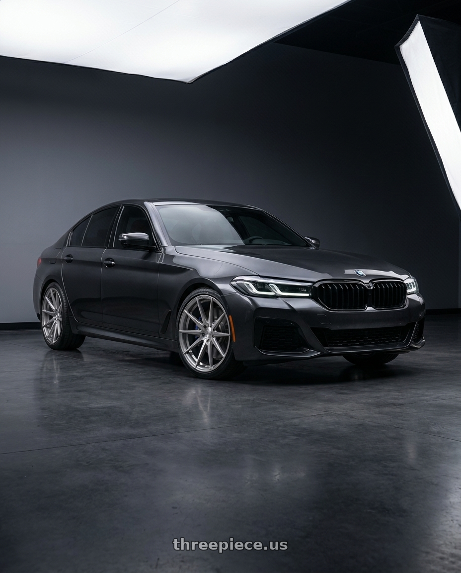 2021 bmw 540i xdrive with Rohana RFX1 5x112 20x10+45 Brushed Titanium wheels