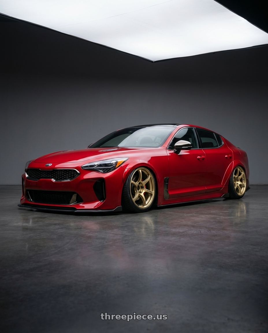 2022 Kia Stinger GT with Advan RGIII 5x114.3 19x10.5+15 Gold wheels