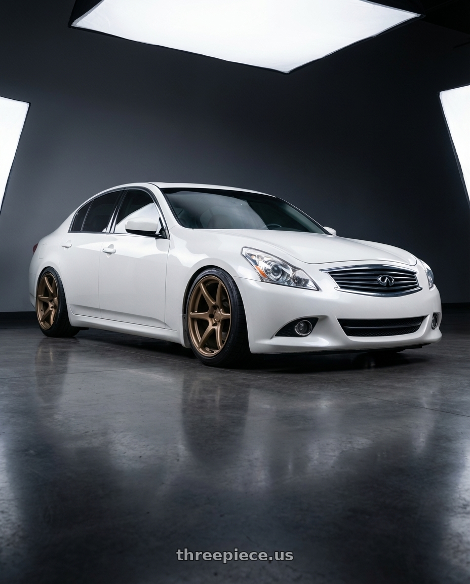 2014 Infiniti G37 Coupe with Kansei K11B Tandem 5x114.3 19x10.5 22 Bronze wheels