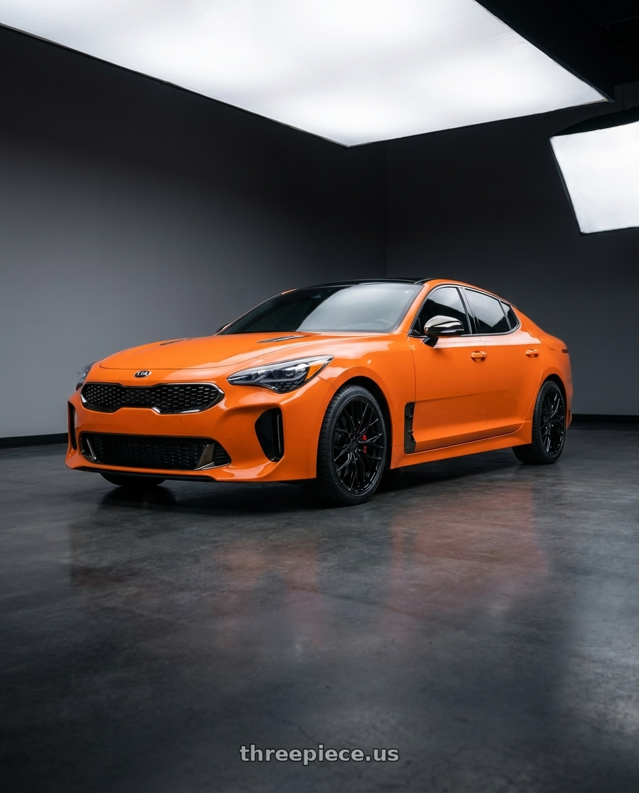 2019 KIA stinger gts  with MRR GF5 5x114.3 19x8.5  +35 Black wheels