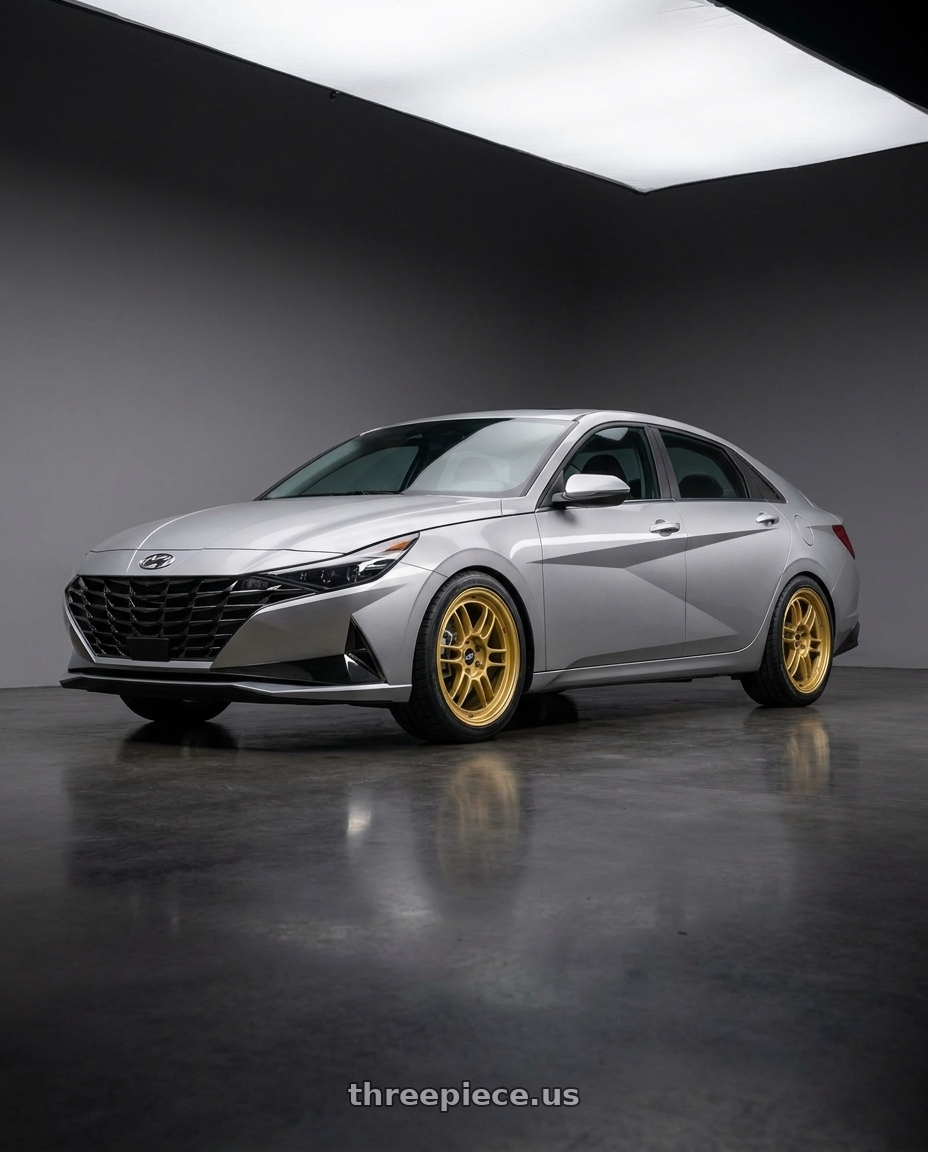 2021 Hyundai Elantra Limited with Enkei RPF1 5x114.3 17x8+45 Gold wheels