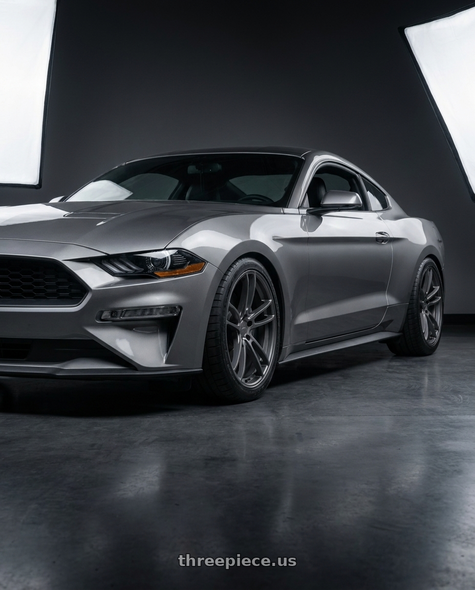 2021 Ford Mustang GT with American Racing AR941 MACH FIVE 5X114.3 20X10 +35 GRAPHITE wheels
