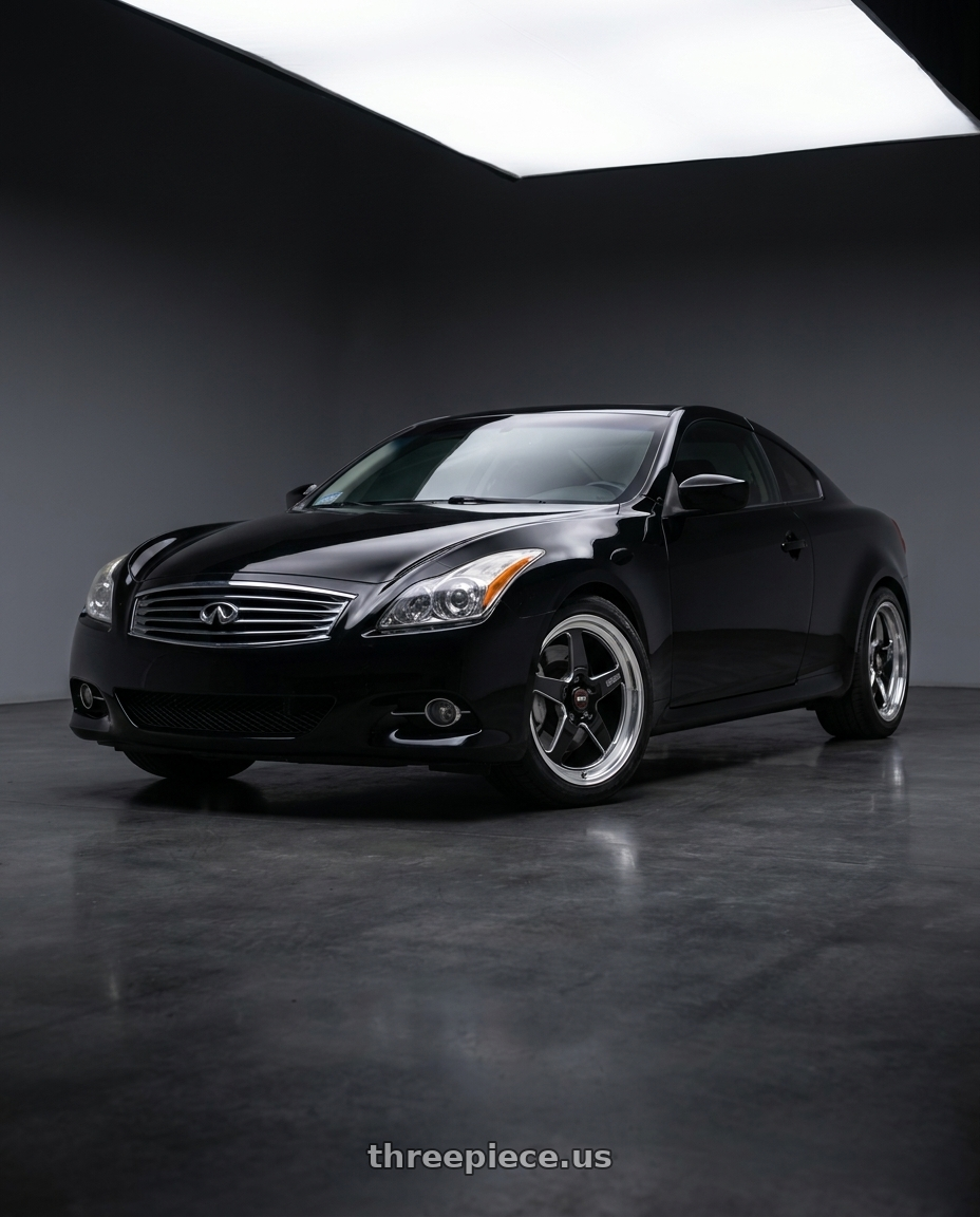 2012 infiniti g37s with WELD Performance Ventura 5x114.3 19x9 +35 Gloss Black/Milled Diamond Cut Lip wheels