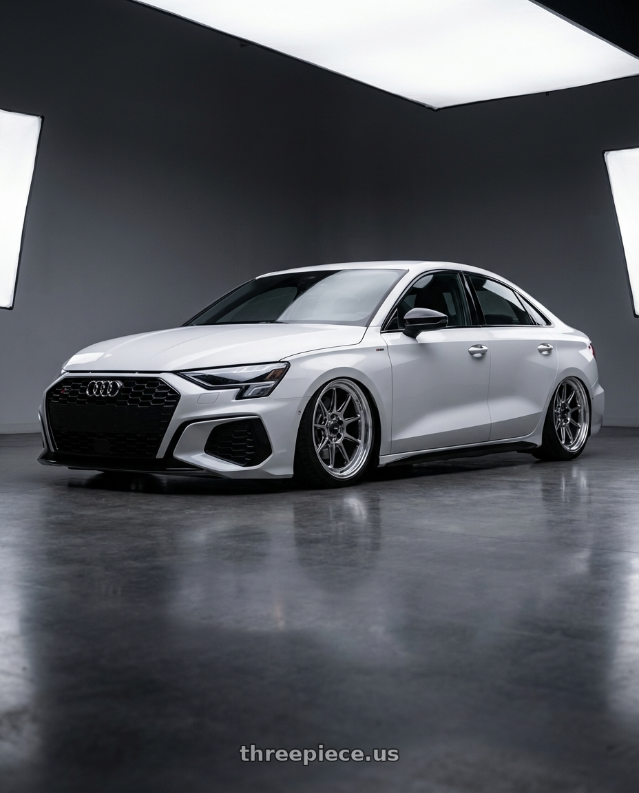 2024 Audi S3 8Y with Konig Countergram 5x112 19x11+40 Hyper Chrome / Machined Lip wheels