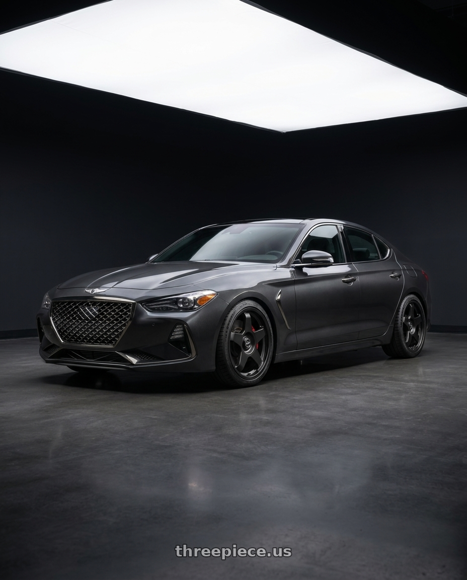 2019 Genesis g70 with fifteen52 CHICANE 5x108 / 5x112 19x8.5 +45 ASPHALT BLACK (SATIN BLACK) wheels