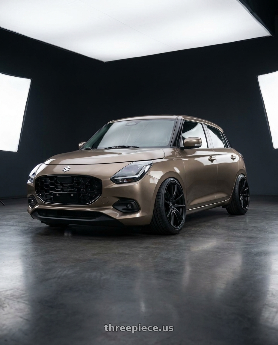 2026 suzuki swift with Platinum 435SB Flux 5X115 18x8 +35 Satin Black w/ Satin Clear wheels