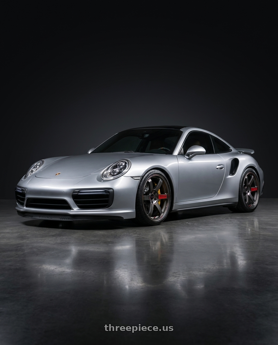 2017 porsche 911 turbo s with Volk Racing TE37 Saga SL 5x114.3 17x7.5+47 Pressed Graphite wheels