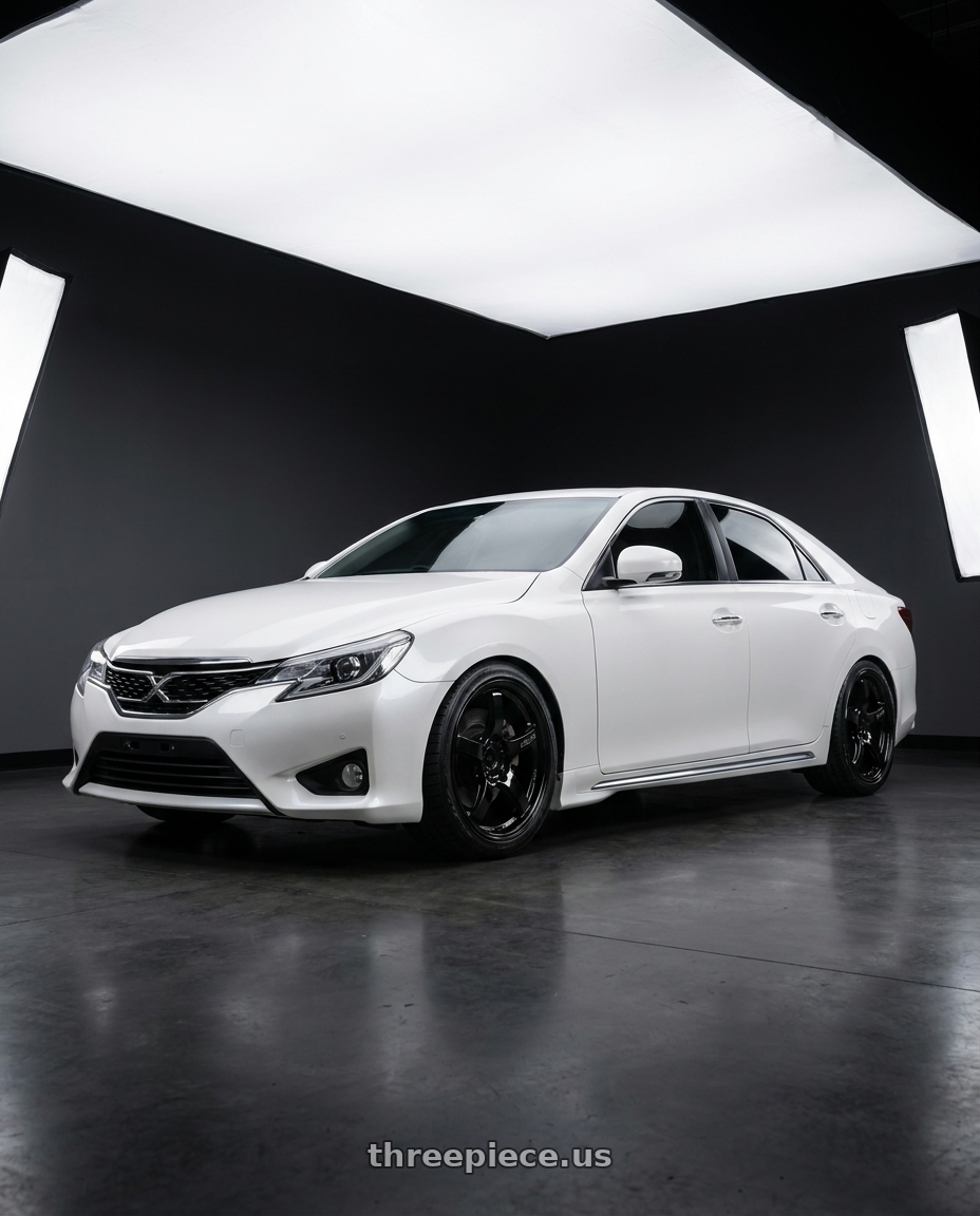 2014 Toyota Mark X with Gram Lights 57CR 5x114.3 18x8.5+37 Glossy Black wheels