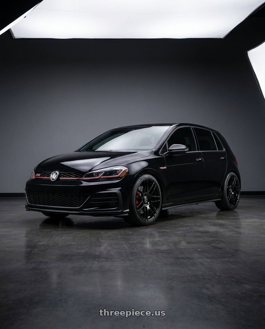 2021 Volkswagen GTI S with Forgestar F14 5x112 18x8.5 +45 Gloss Black wheels