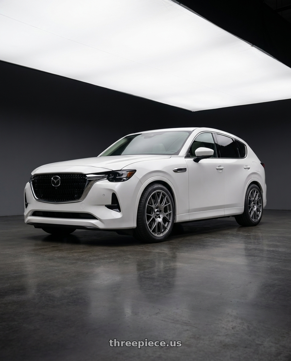 2024 Mazda CX60 33T Premium with BBS CH-R 5x114.3 20x8.5 +38 Satin Titanium Polished Rim Protector wheels