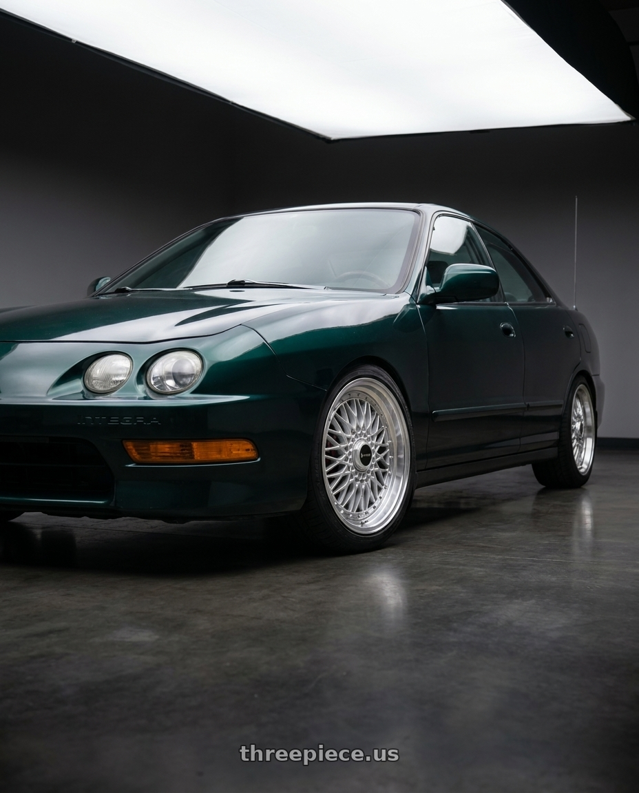 1999 acura integra  with Vors VR3 4x100/4x114.3 15x8 +32 Silver Machine Lip Chrome Rivet wheels