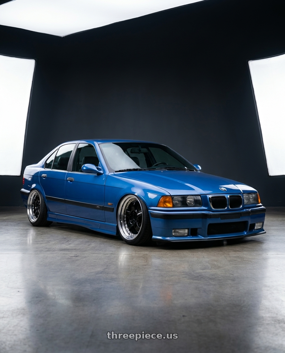 1995 Bmw m3 with Work Meister S1 3P 5x100 18x8.5+16 A Disk Black wheels