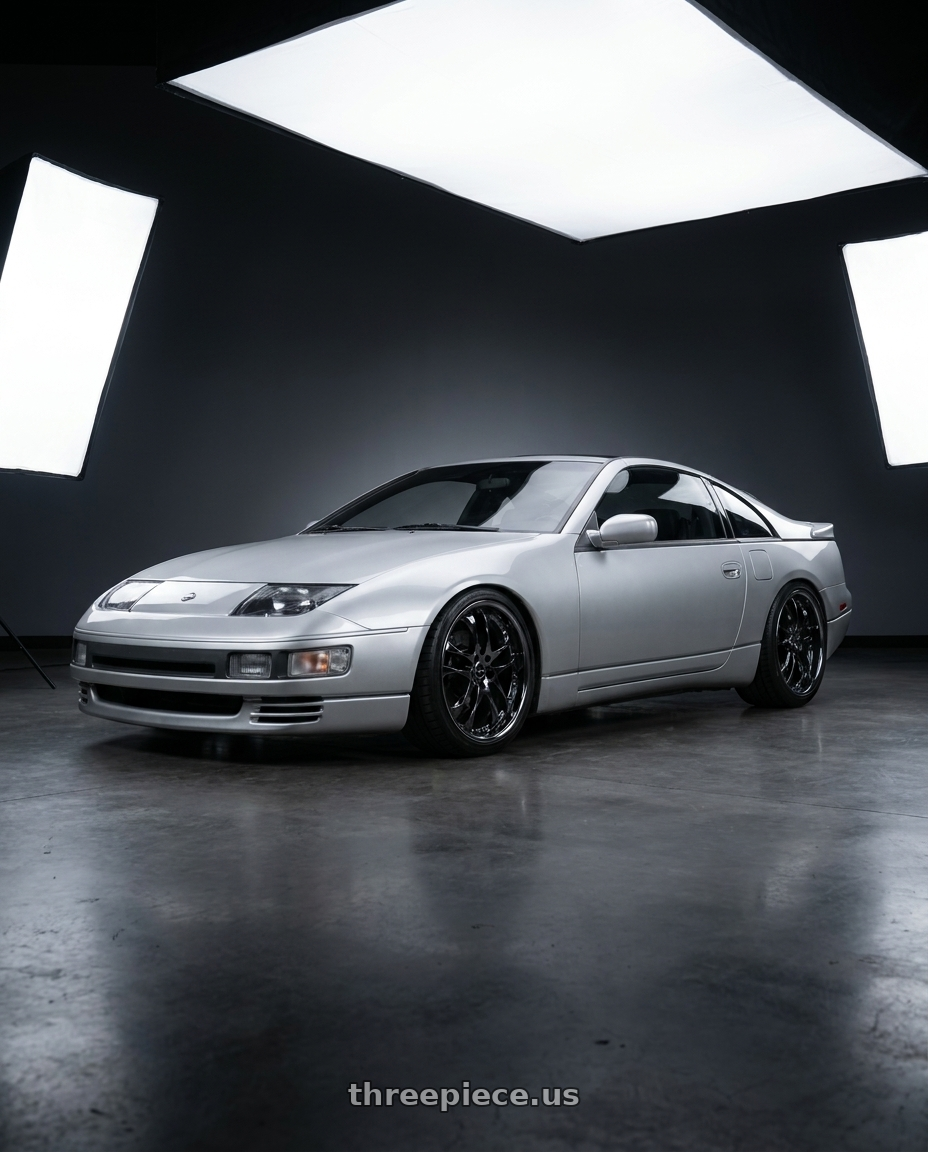 1993 nissan 300zx with Ssr Agle Minerva 5x114.3 19x9.5+30 Normal Disk Super Black Coat wheels