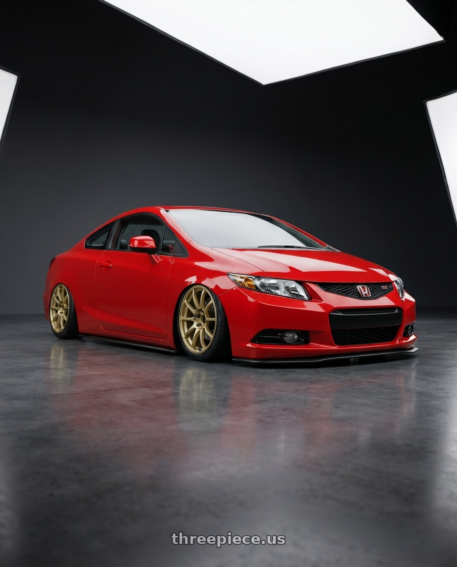 2011 Honda Civic Si with Advan RCIII 5x114.3 17x8+38 Gold wheels