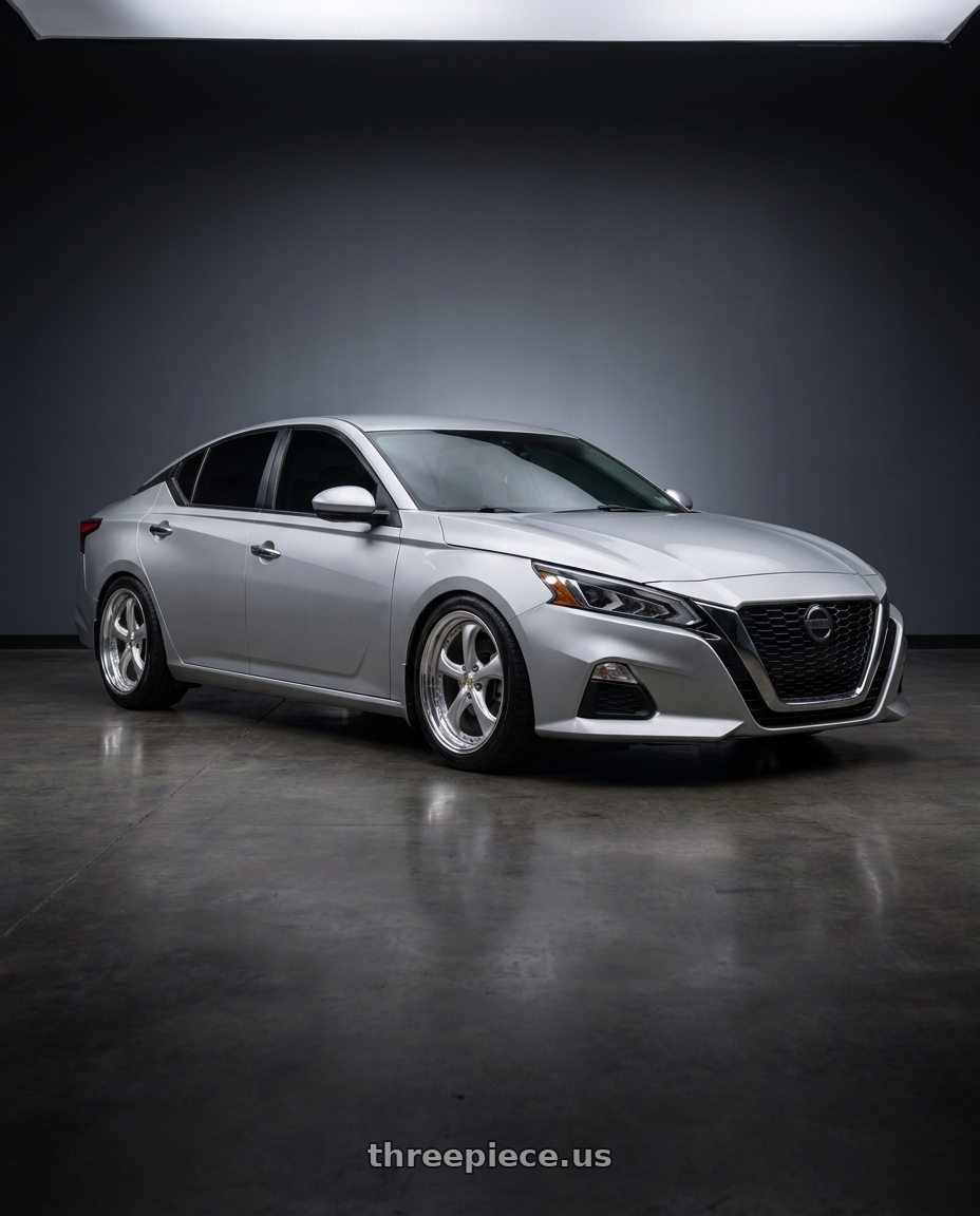 2020 Nissan Altima with Work Wheels VS-KF 5x114.3 20x9.5+27 Light Grey Silver R Disk STEP RIM wheels