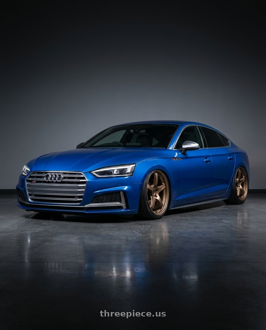 2014 Audi S5 B8 with Gram Lights 57CR 5x112 19x10.5+35 Bronze II wheels