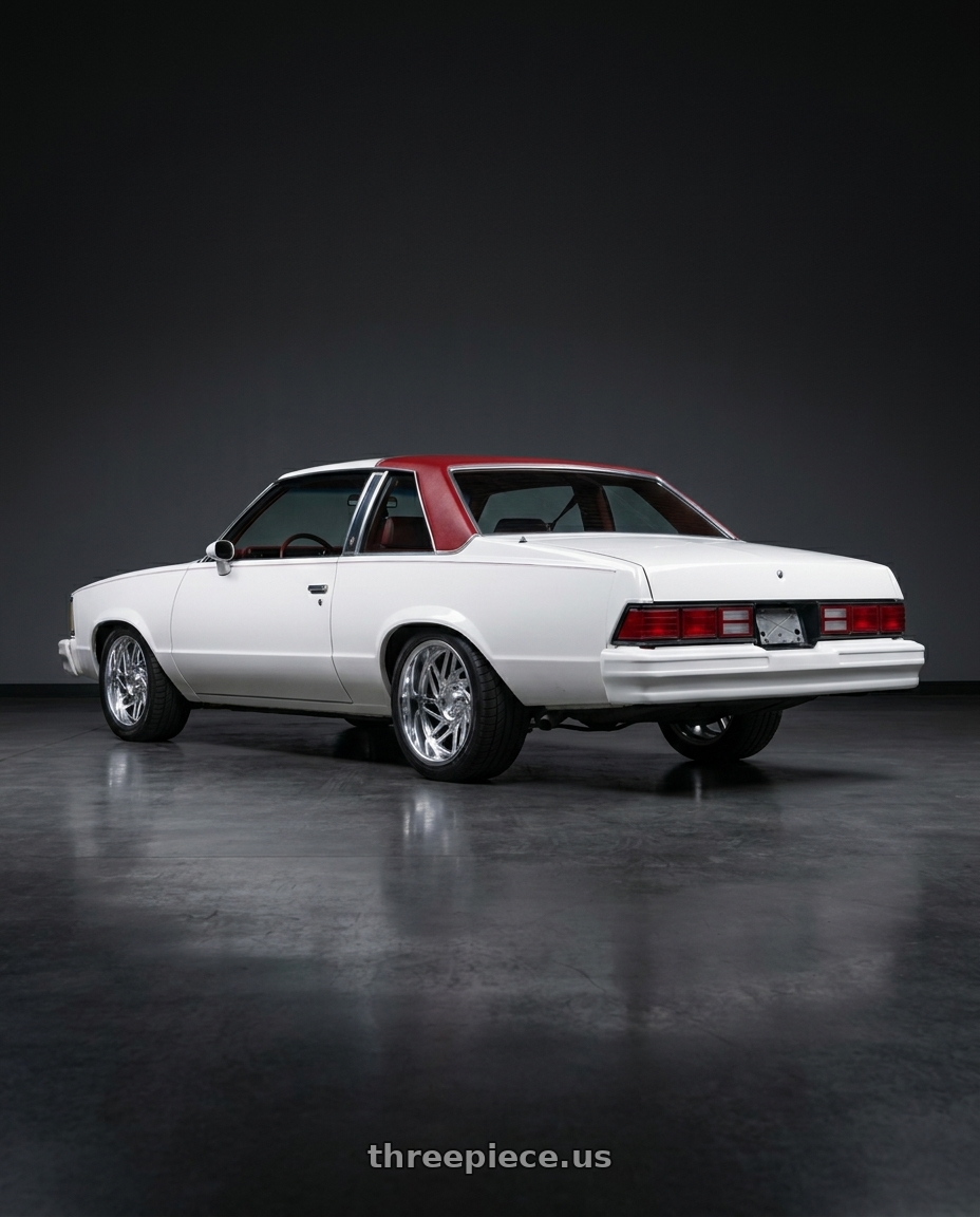 1978 chevy Malibu  with Carolina Forged Asheville 5x5 20x9 0 High Polish wheels rear three quarter view square tires