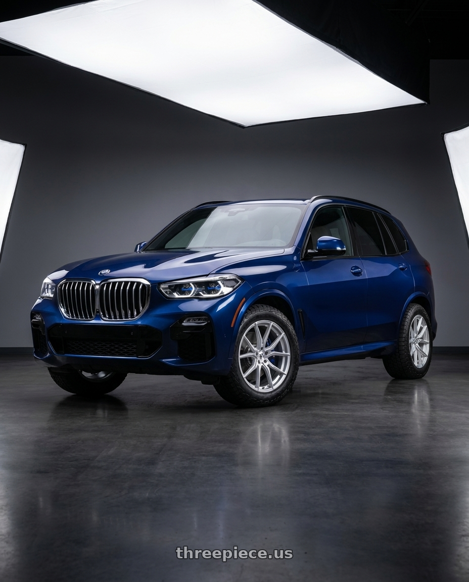2026 BMW X5 with TOUREN TF01 3501 5x112 22x10.5 +45 GLOSS SILVER BRUSHED wheels
