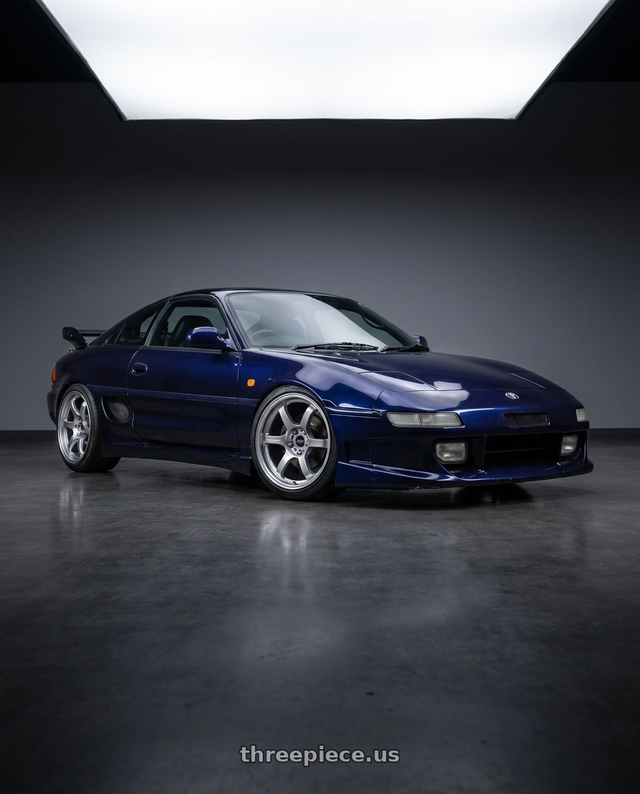 1998 Toyota MR2 with Gram Lights 57DR 5x114.3 18x9.5+38 Grace Silver wheels