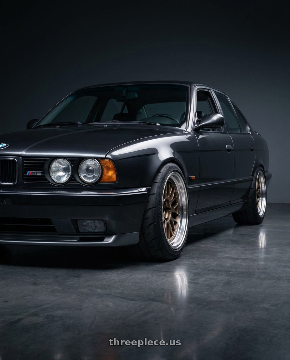 1990 BMW M5 with Volk Racing 21A SPEC-SR 5x114.3 18x9.5+20 Shining Bronze Metal / FDMC wheels