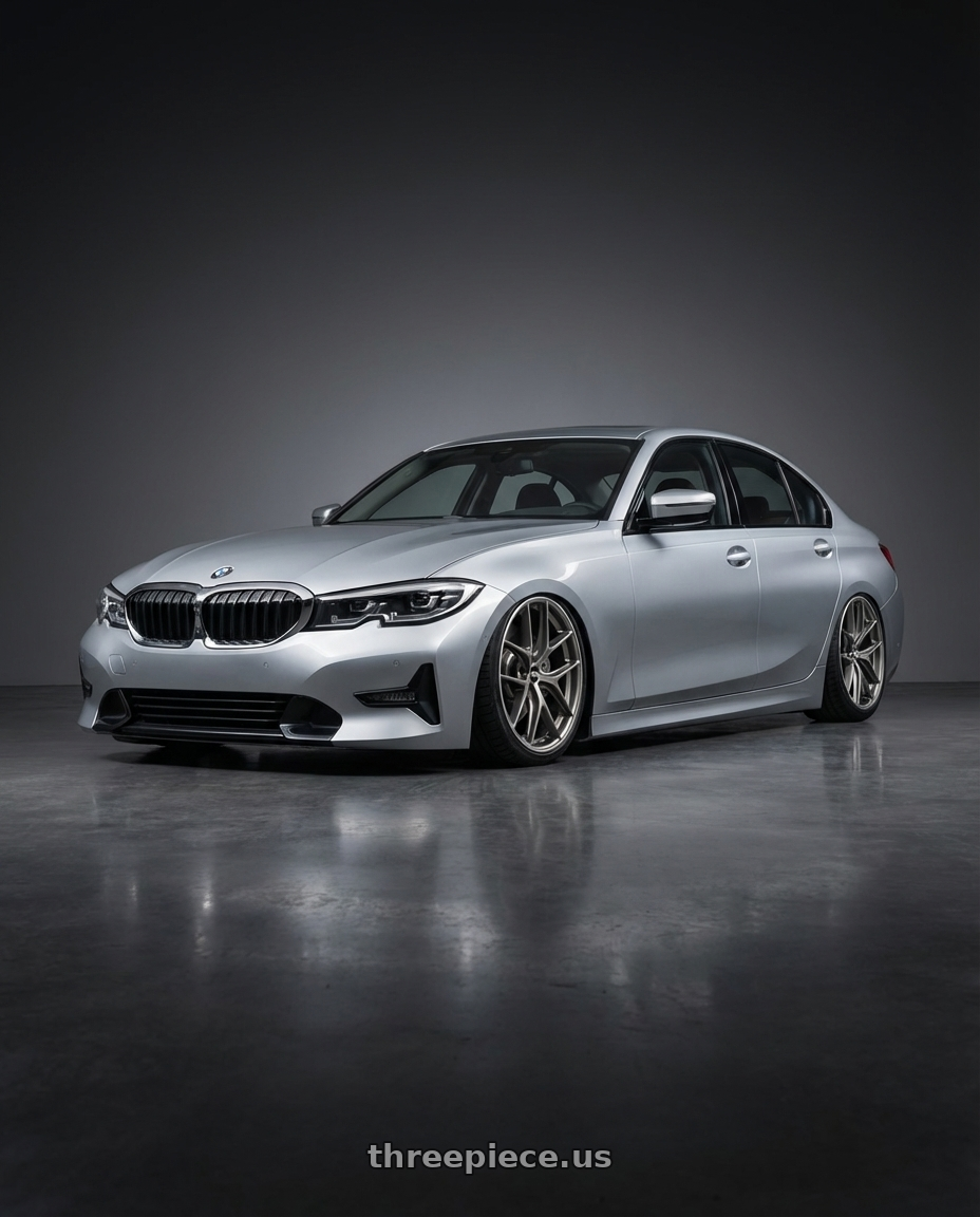 2023 BMW 3 Series G20 with BBS CC-R 5x112 19x9.5+46 Satin Platinum wheels