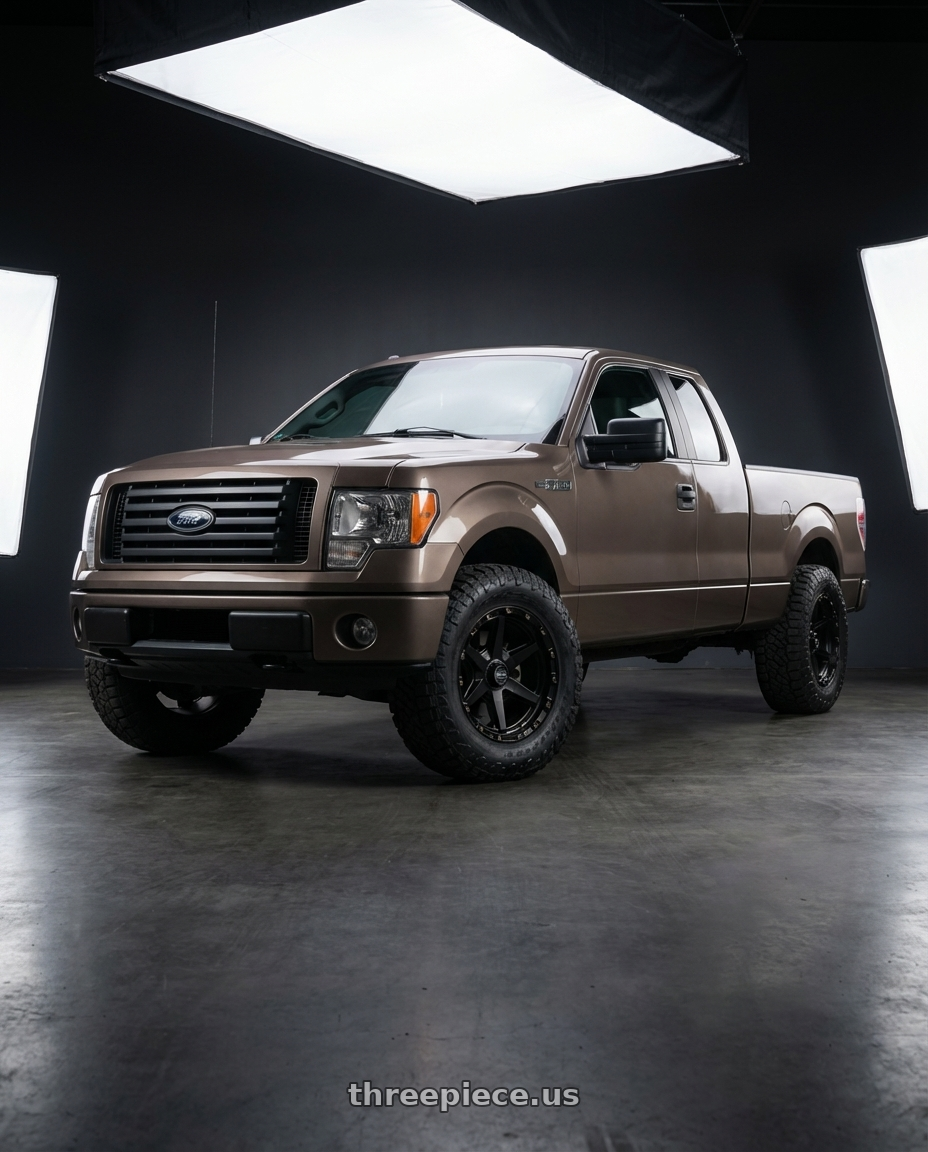 2013 Ford F-150 with KMC KM101 TEMPO 6X135/6X139.7 20X9 +0 SATIN BLACK wheels