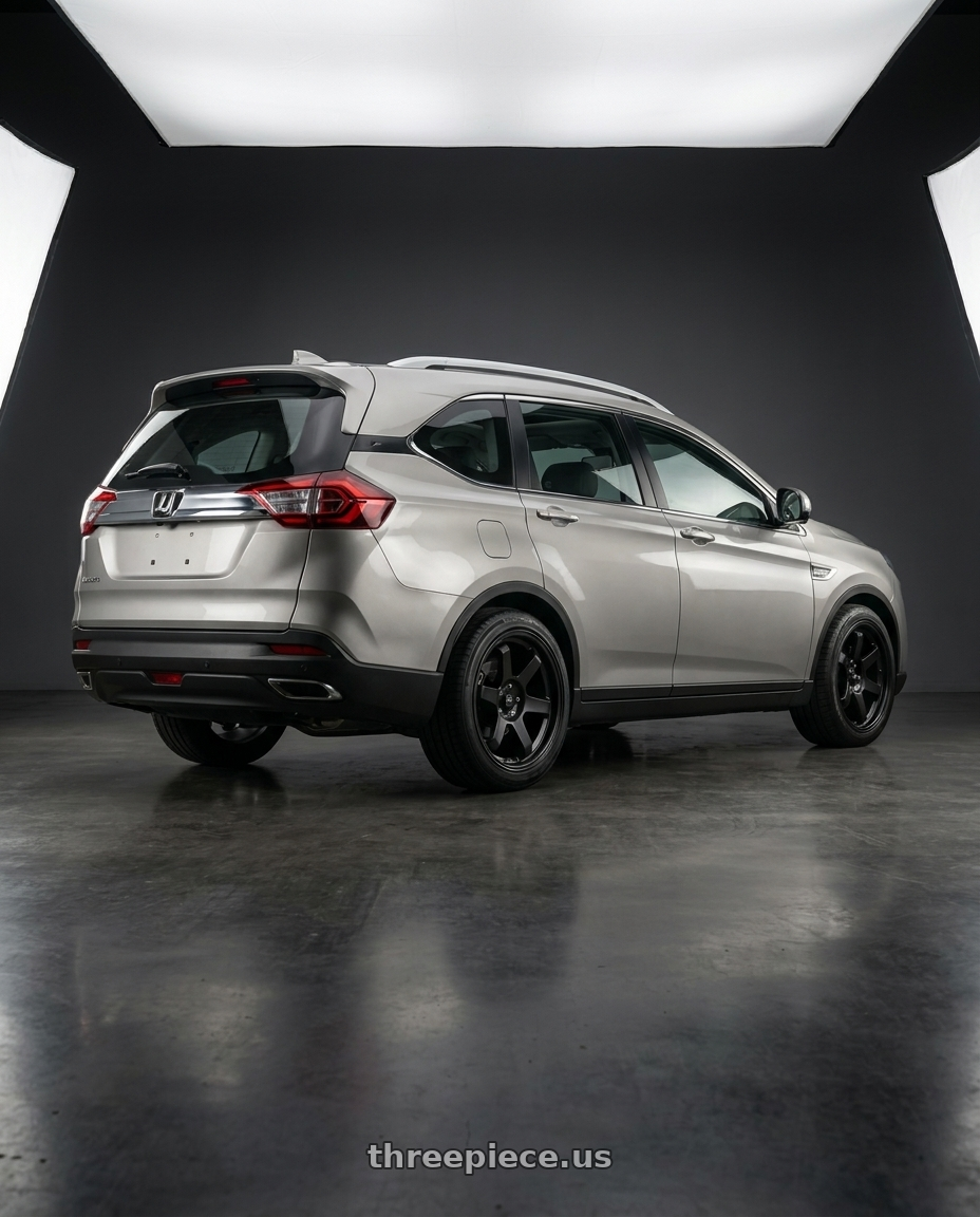 2021 Luxgen Urx with MST Wheels MT01 5x108 18x8.5 +35 Matte Black wheels rear three quarter view square tires