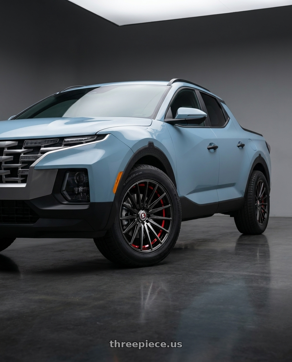2026 Hyundai Santa Cruz SEL Activity  with Spec-1 SP-69 5x114.3/5x120 18x8 +38 Gloss Black & Red Under Cut wheels