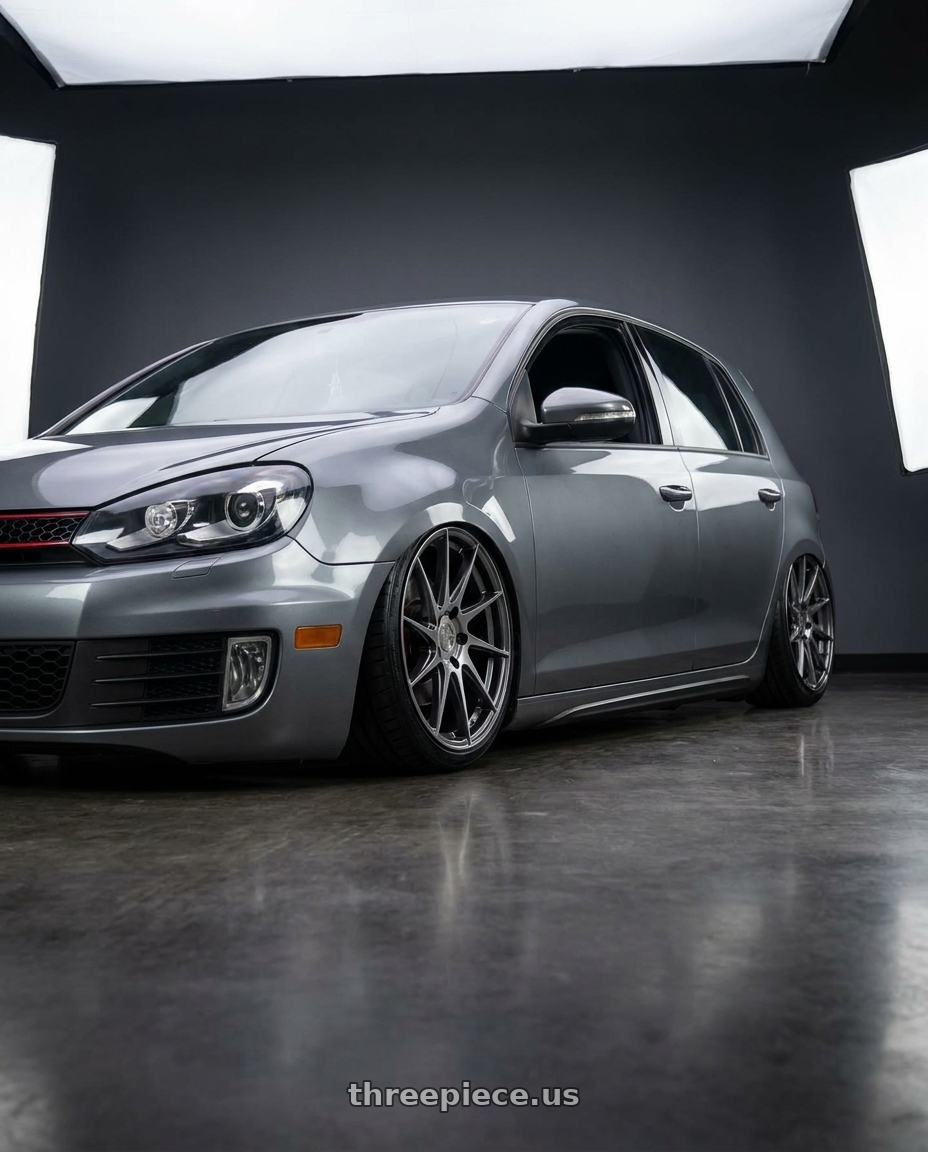 2013 Volkswagen GTI MK6 with Aodhan AH09 5x112 18x8.5 +35 Hyper Black wheels