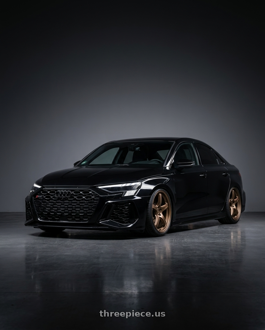 2022 Audi RS3 8Y with Gram Lights 57CR 5x112 19x9.5+25 Bronze II wheels